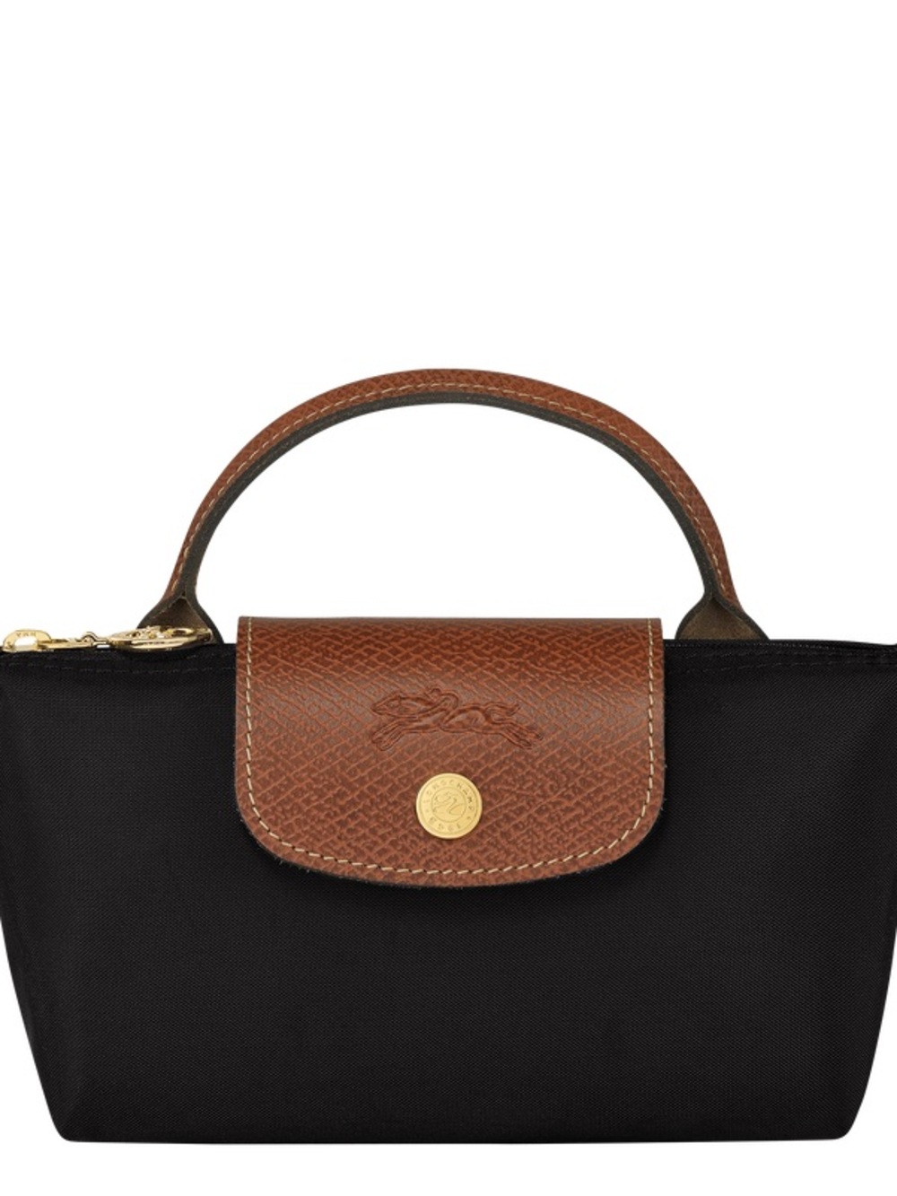 Longchamp Mini Top-Handle Tote in Black and Brown